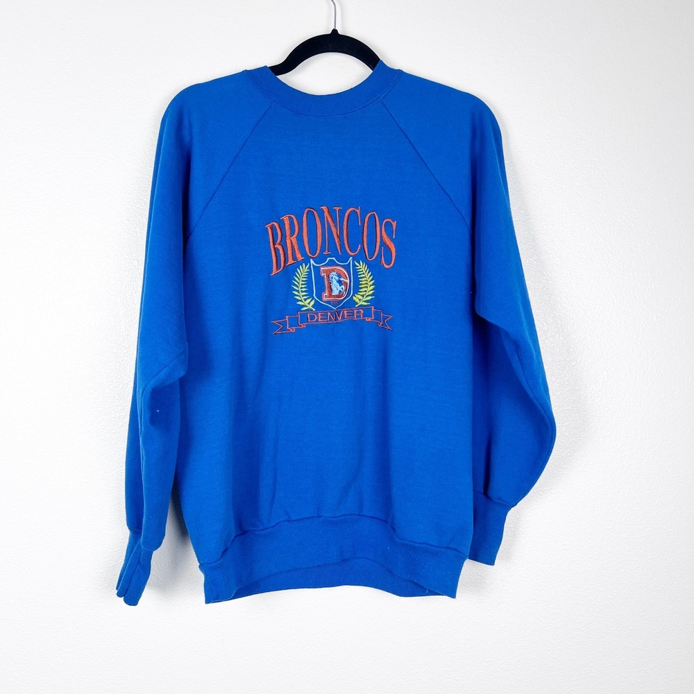 Logo 7 Vintage Denver Broncos Crew Neck Pullover Sz L